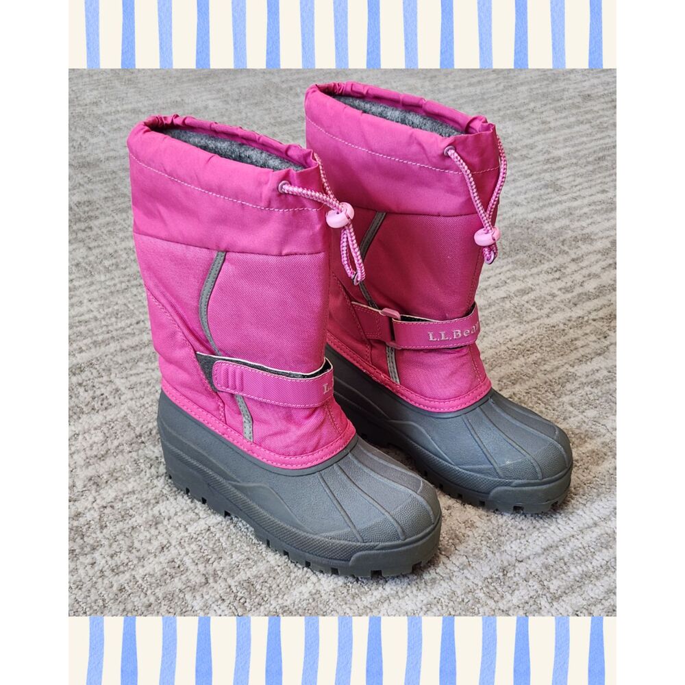 LL Bean kid's Northwoods snow boots pink size 2 youth (LLB Item 238064)